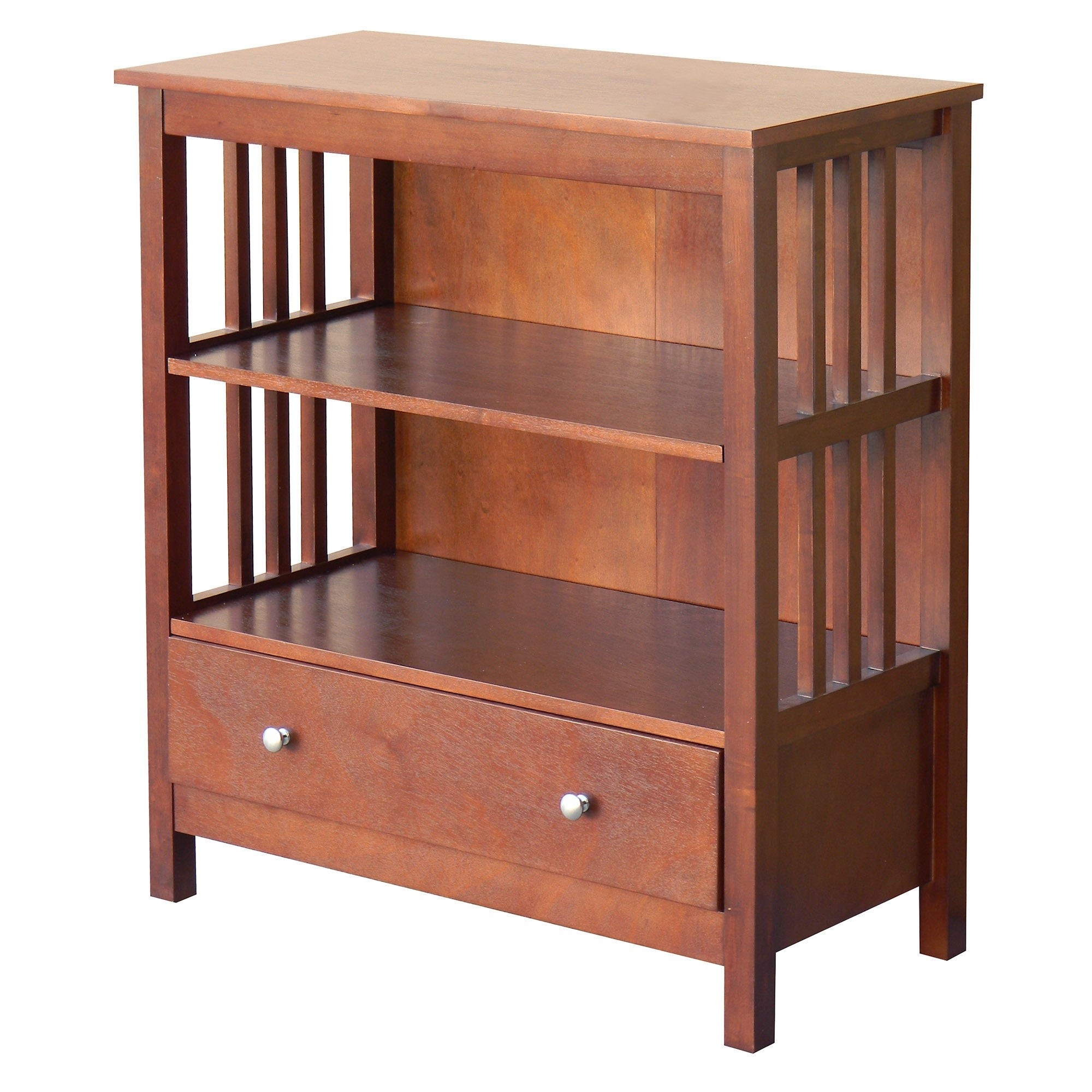 Hollydale chestnut mission style bookcase overstock