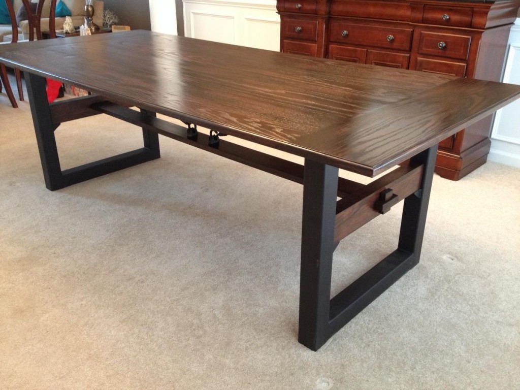 Industrial chic dining table cz woodworking