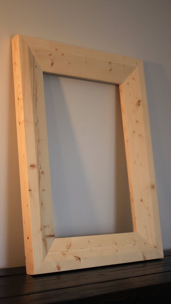 Items similar to unfinished whitewood 2x4 beveled mirror