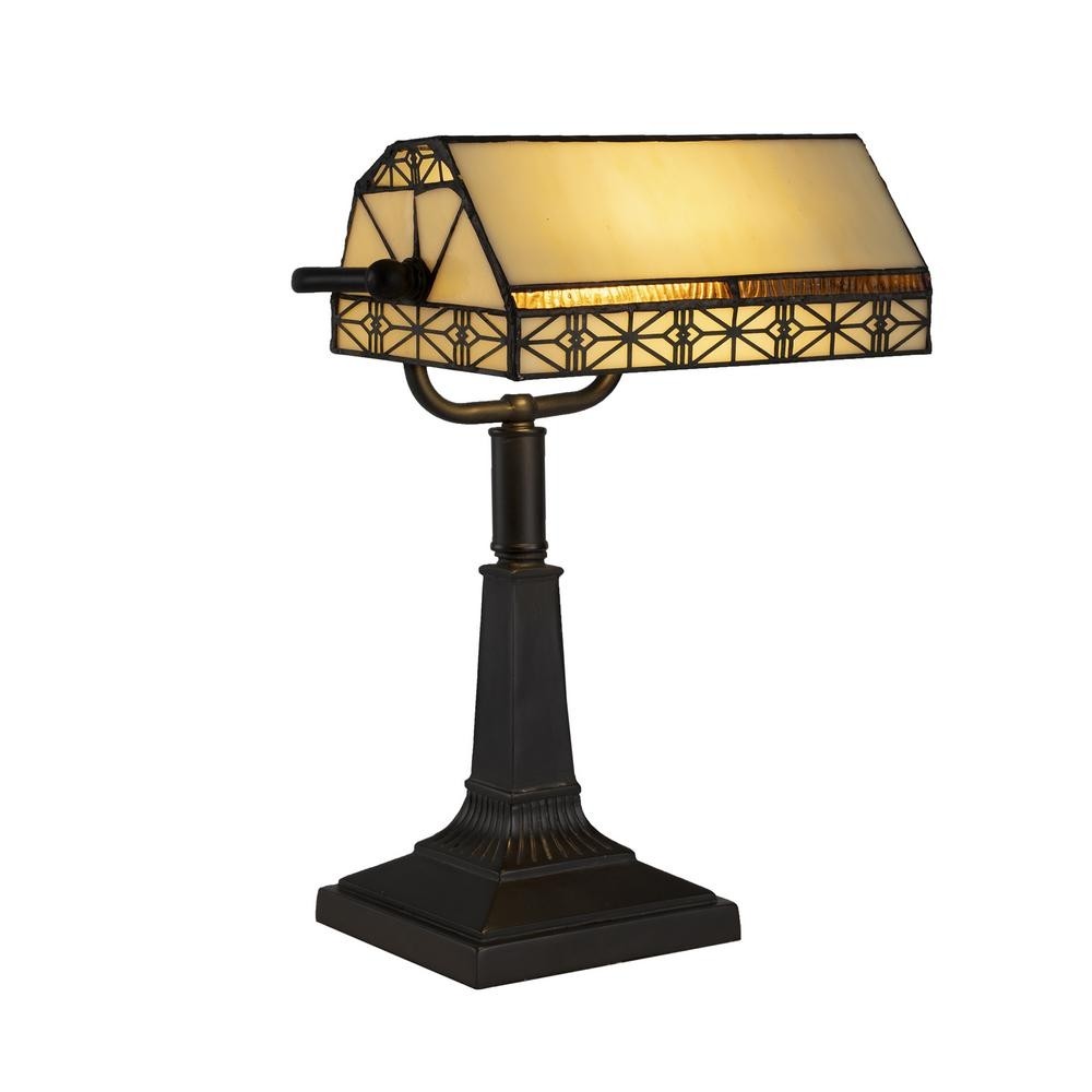 Lavish home 16 in bronze tiffany style led bankers lamp