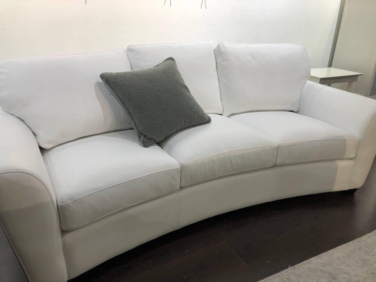 Lot monaco curved leather sofa by brentwood classic