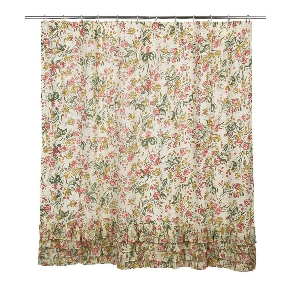 Madeline romantic cottage chic ruffled pink green floral