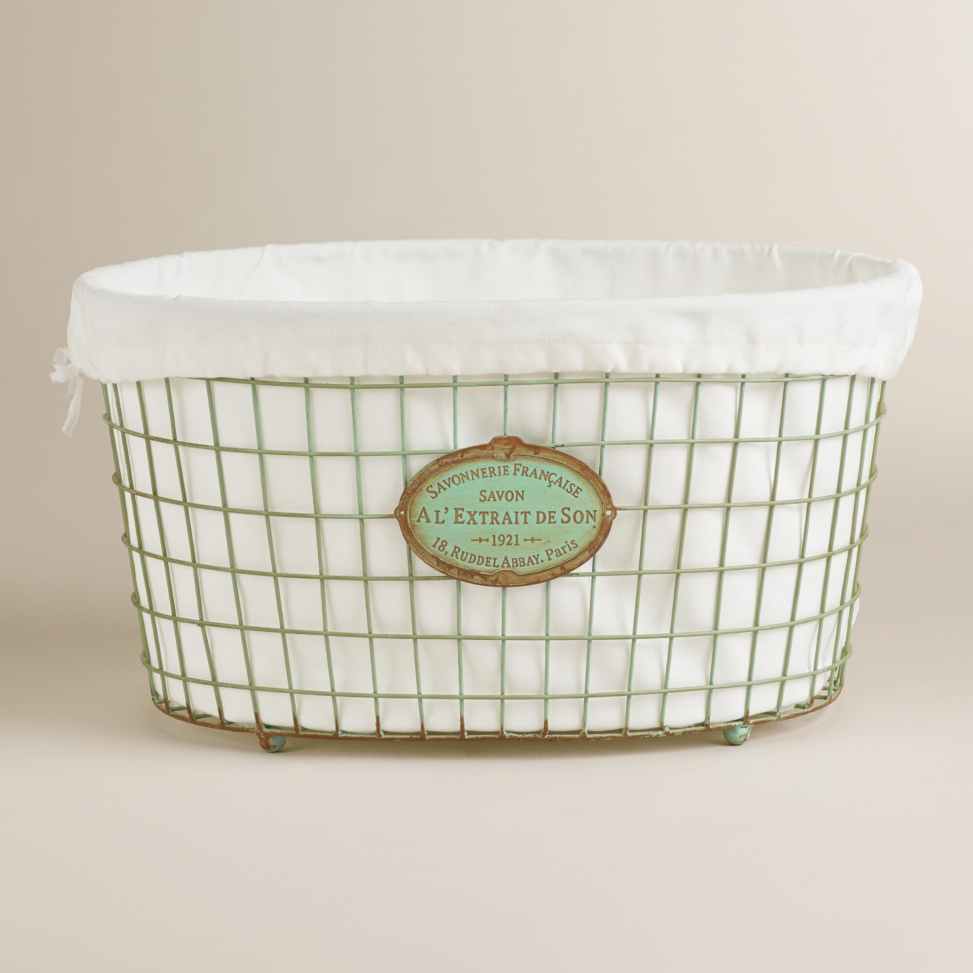 Mint green marcie wire laundry basket world market