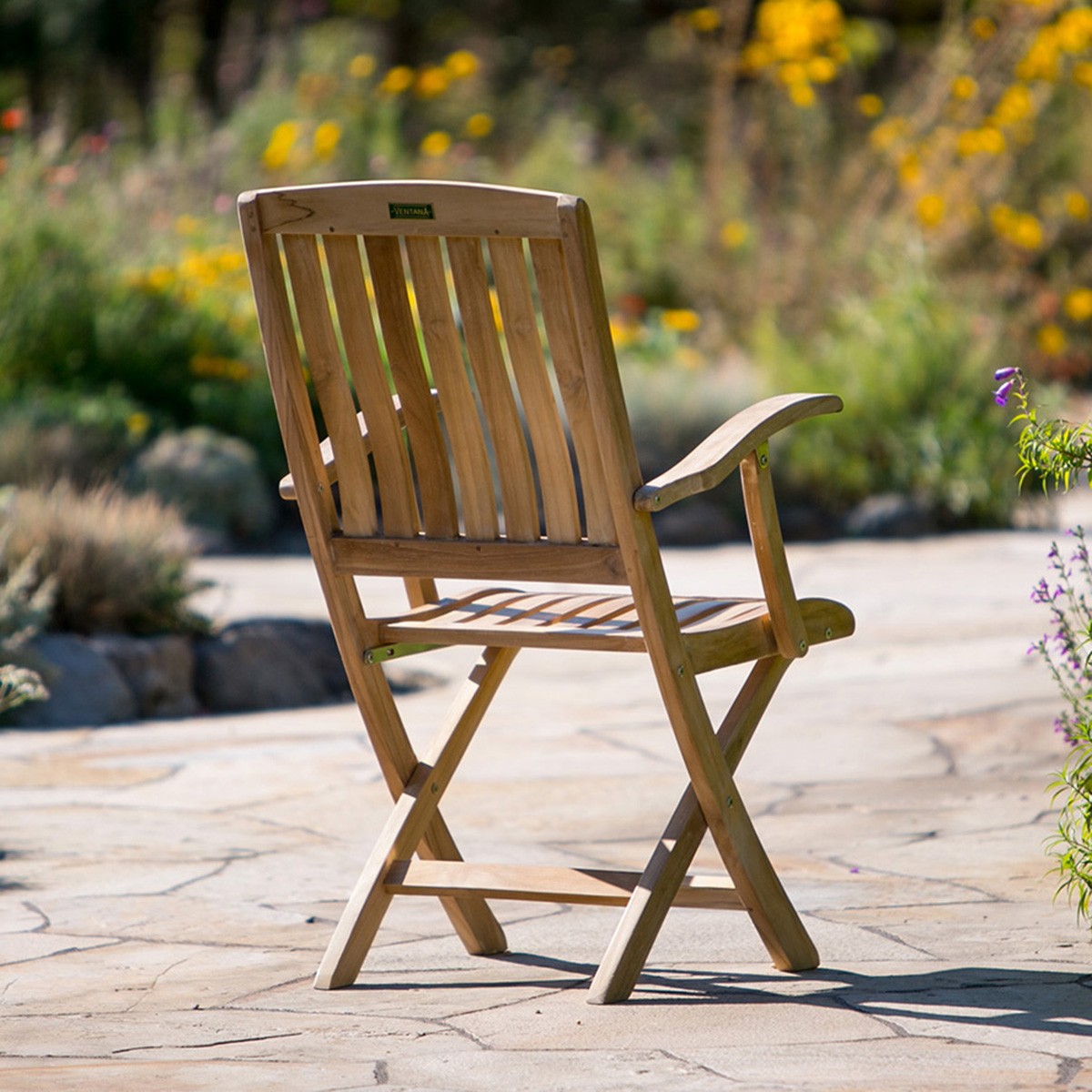 Napa folding arm chair teak outdoor furniture terra patio 1