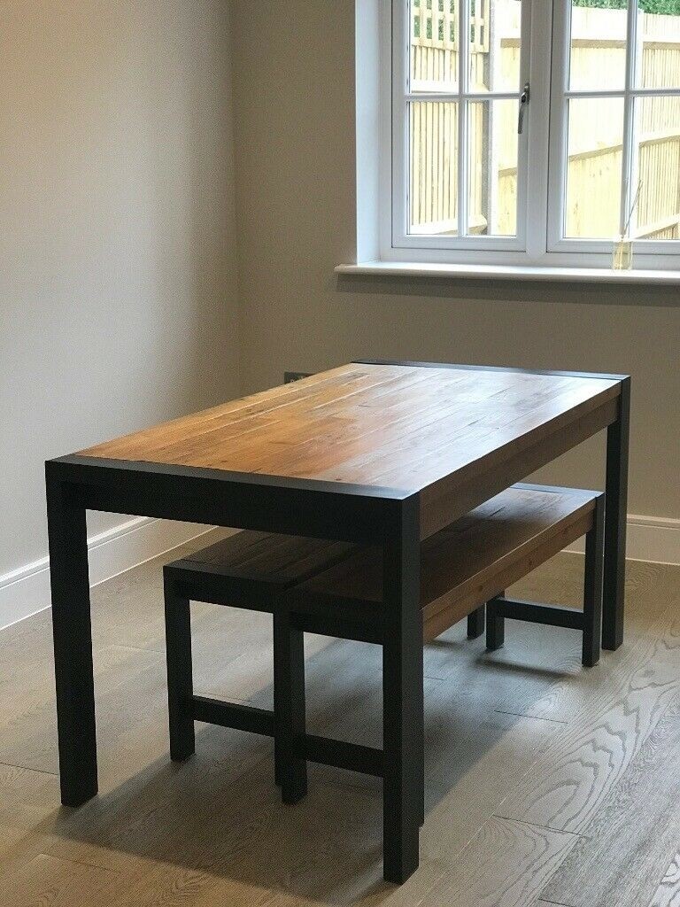 Next industrial style dining table and benches in