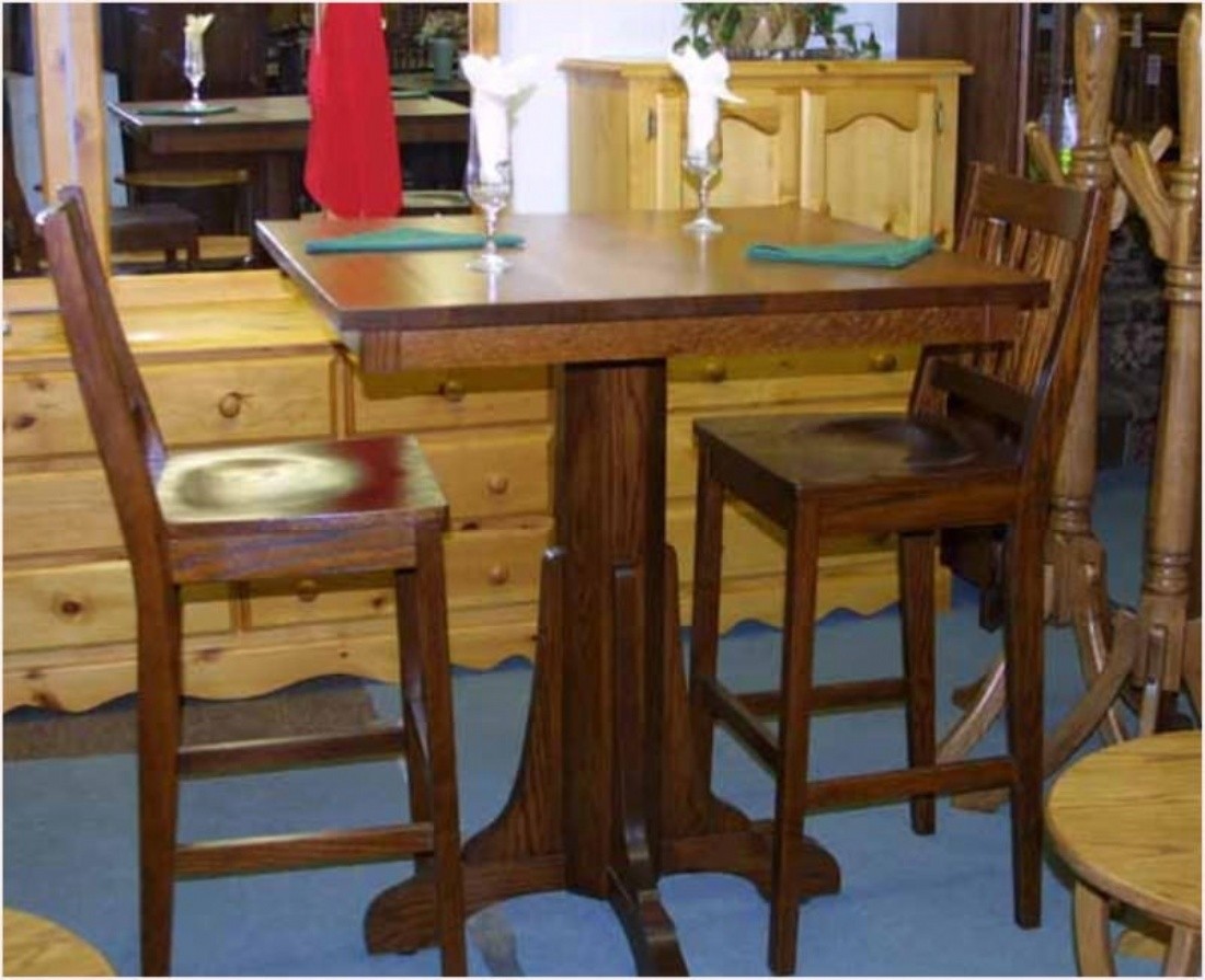 Oak mission pub table and bar stool set lloyds