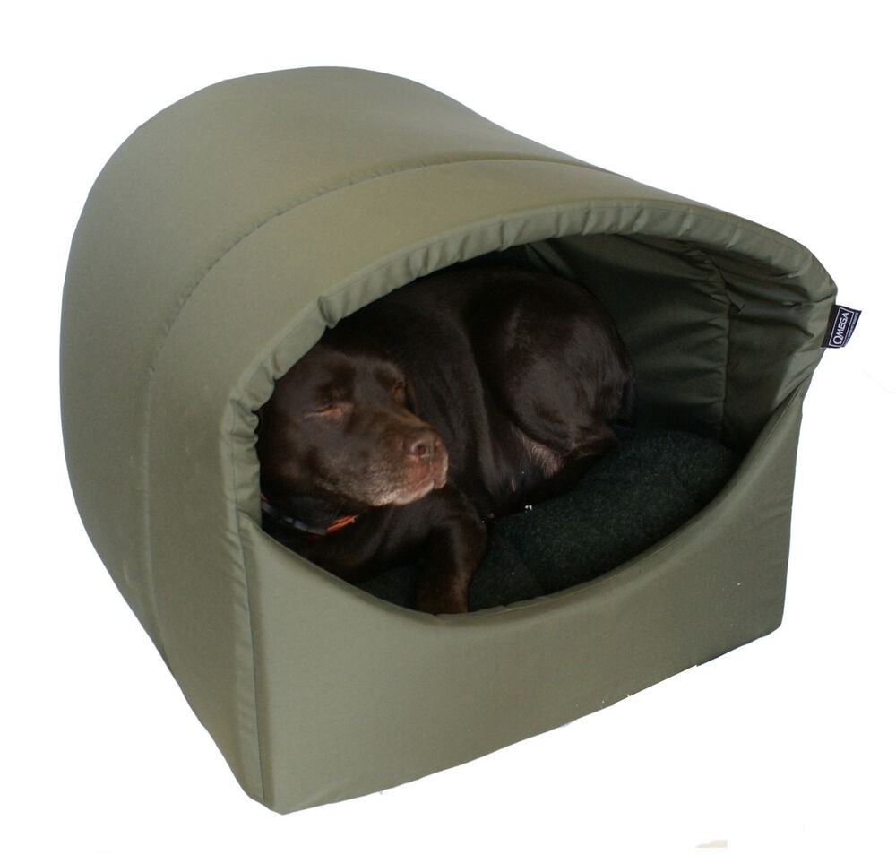 Omega hooded cave covered dog bed extra large for 1