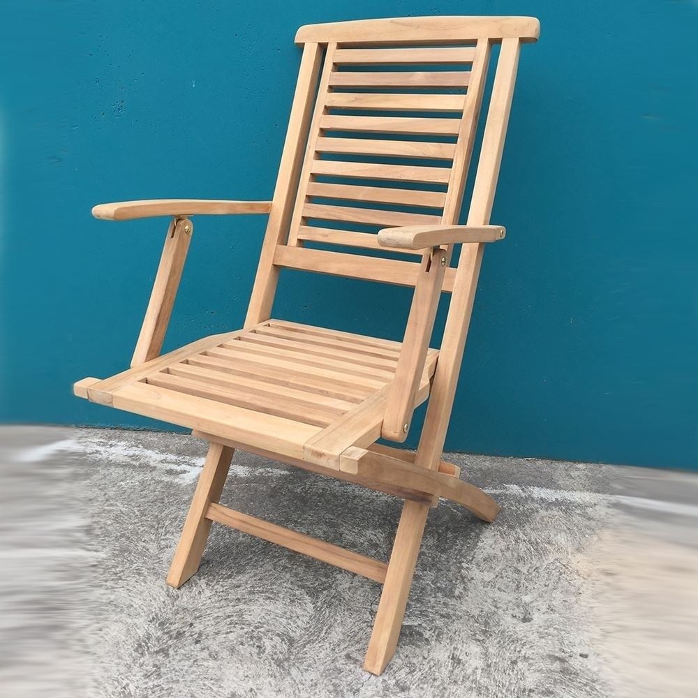 Outdoor furniture solid teak wood folding arm chair 1