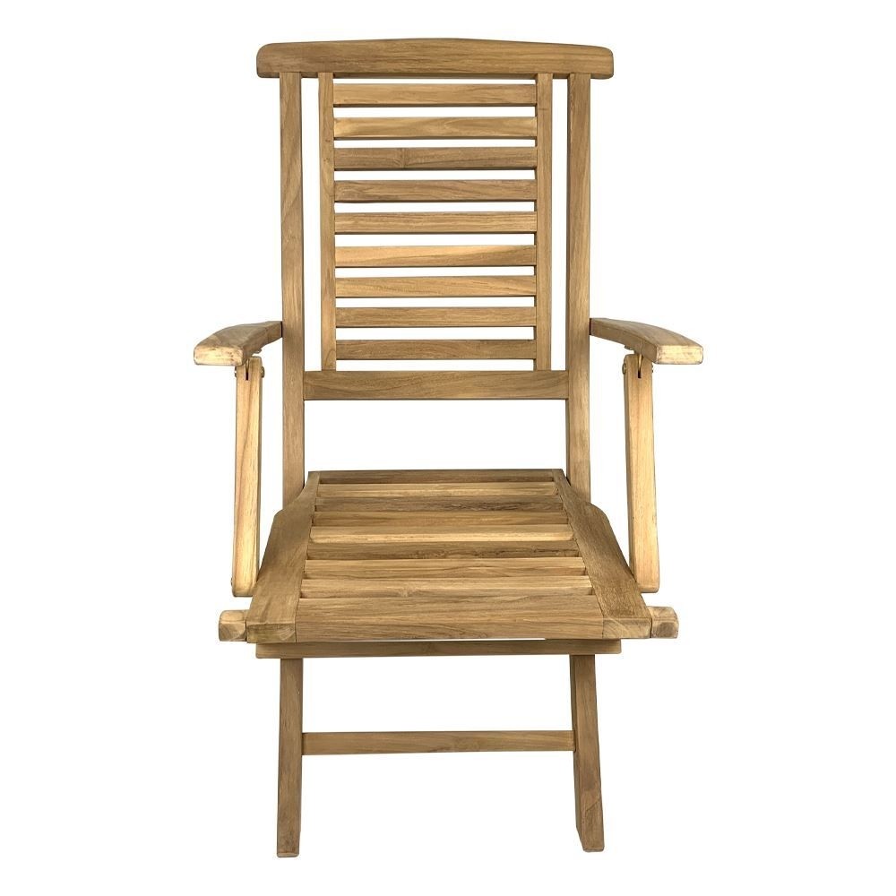 Outdoor furniture solid teak wood folding arm chair