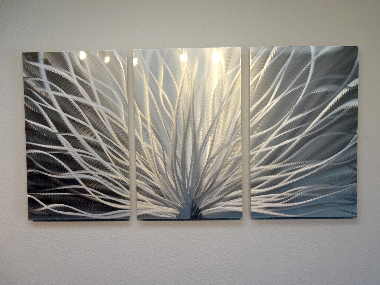Radiance 3 panel metal wall art abstract contemporary
