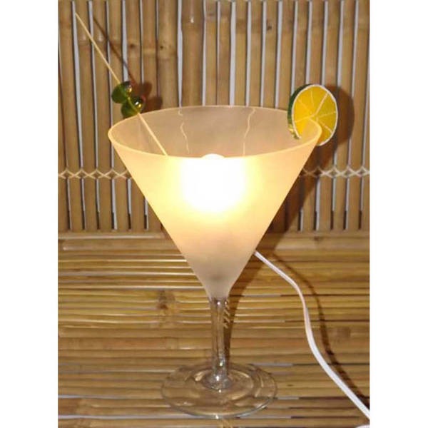 Shop frosty martini glass table lamp free shipping today