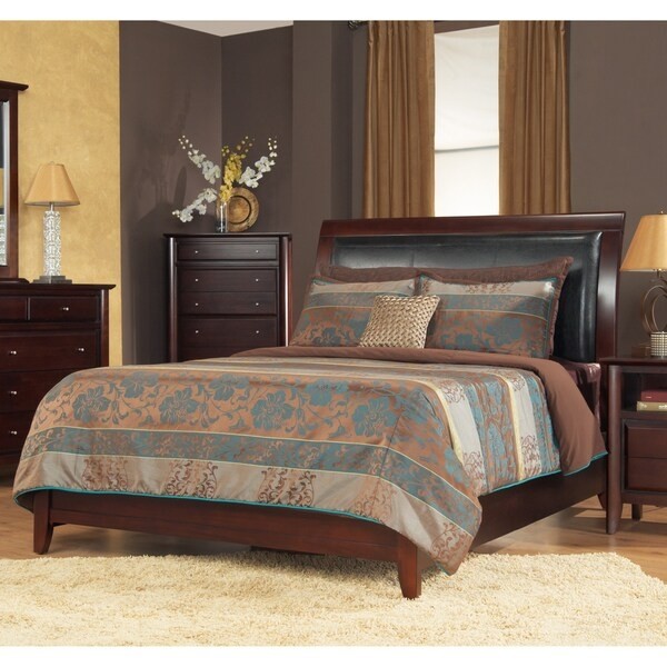 Shop padded synthetic leather queen size sleigh bed free