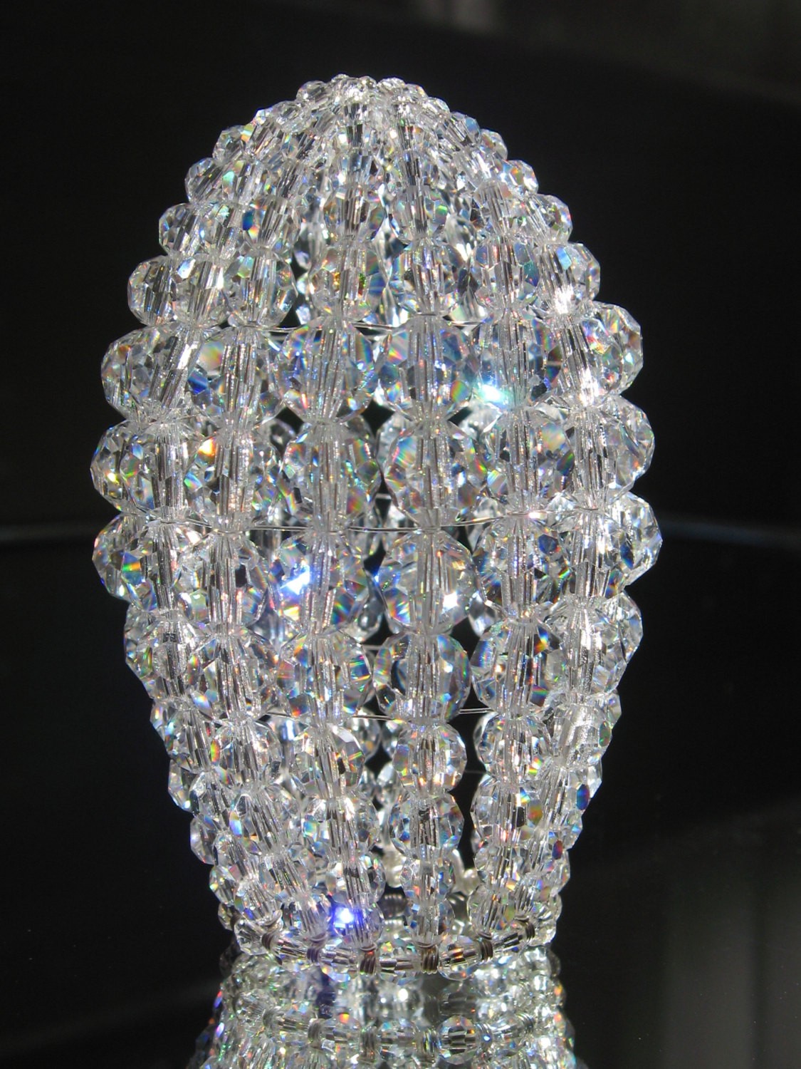Small swarovski crystal beaded light bulb cover chandelier