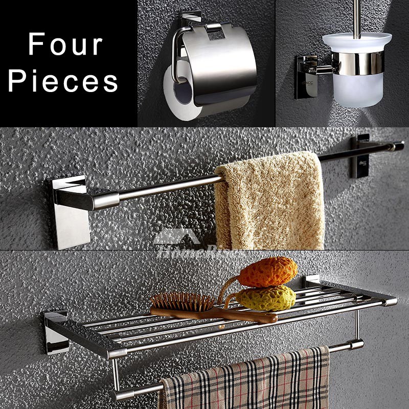 Stainless steel bathroom accessories sets wall mount chrome
