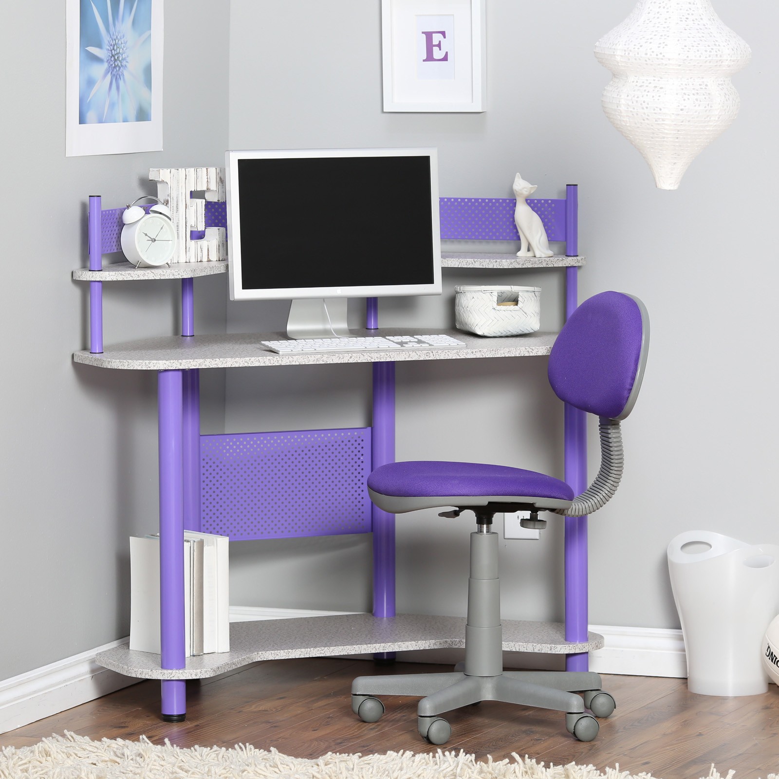 Studio designs study corner desk purple kids desks at