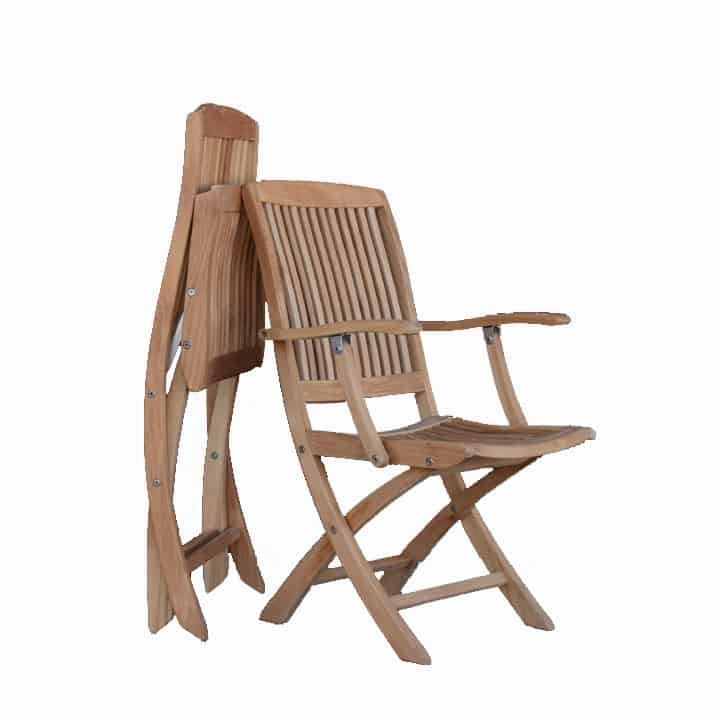 Teak outdoor folding arm chair blaze teak patio
