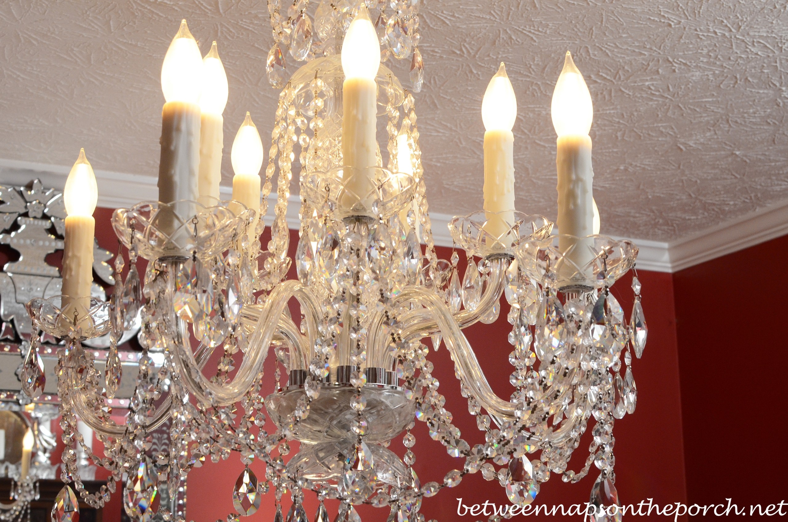 Transform an ordinary chandelier with resin candle covers