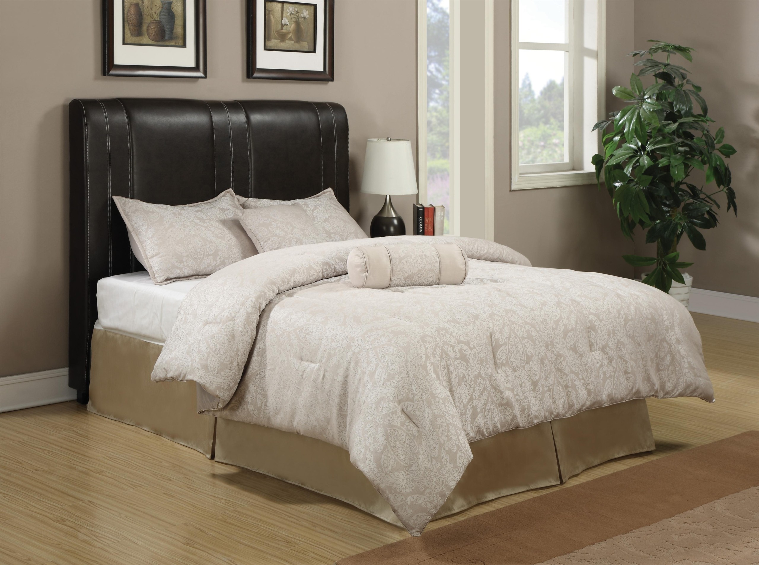 Upholstered beds twin caleb upholstered headboard in dark