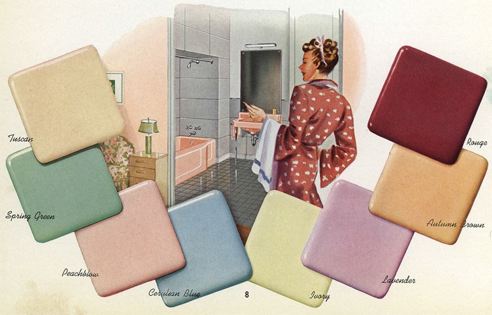 Vintage blue bathroom colors from seven manufacturers from