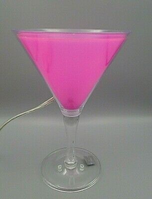 Vintage pink martini glass shaped lucite 8 5 8 tall