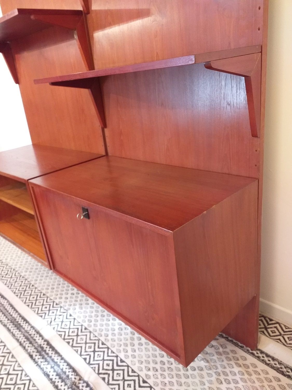 Vintage scandinavian teak bookcase 1960s design market 4