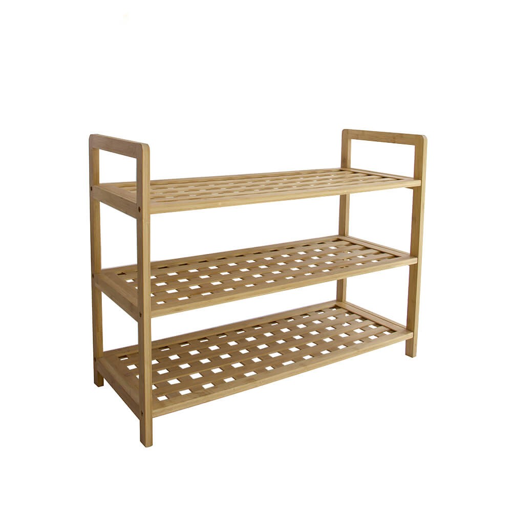 2019 factory price utility bamboo shoe rack 3 tier bamboo