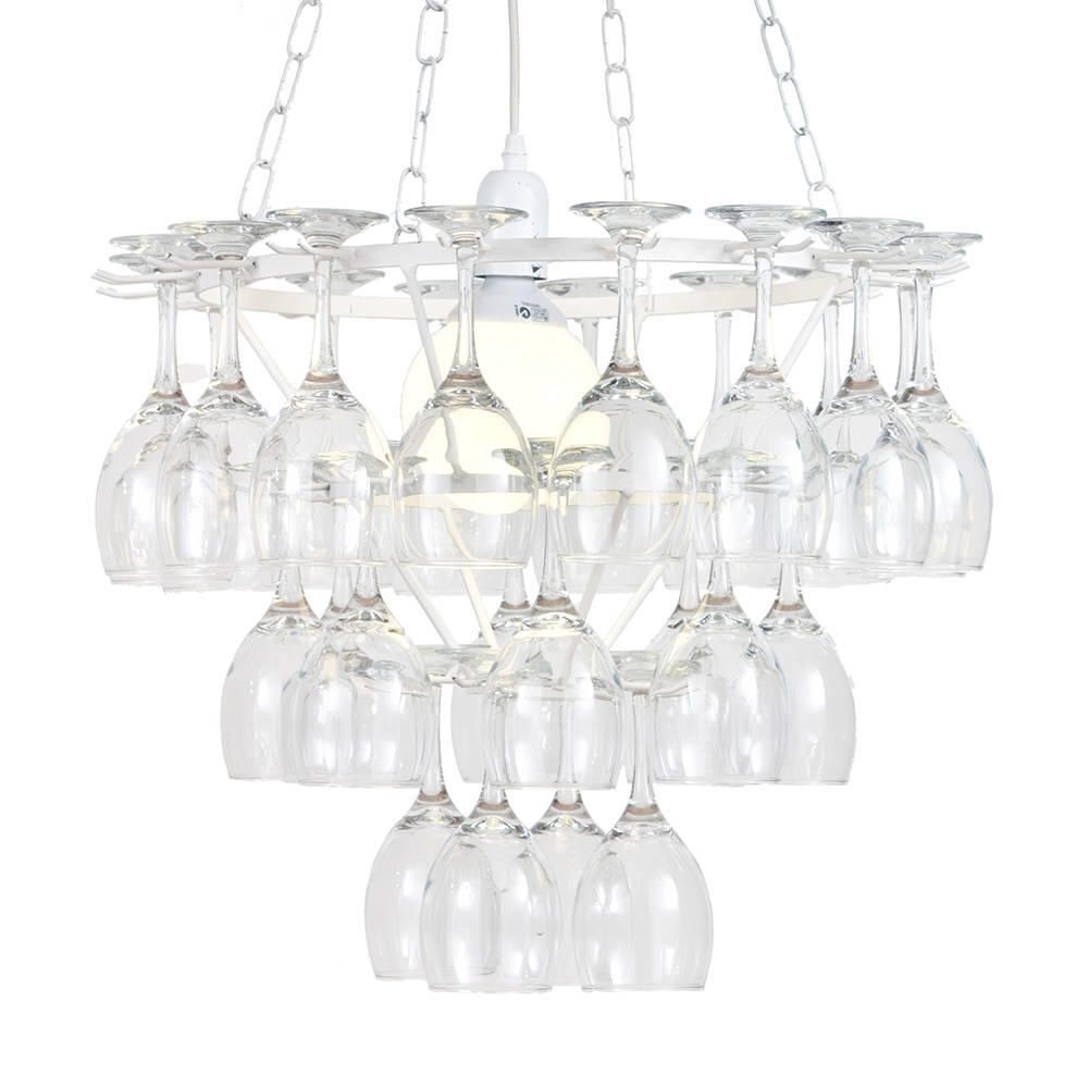 3 tier wine glass chandelier white from litecraft