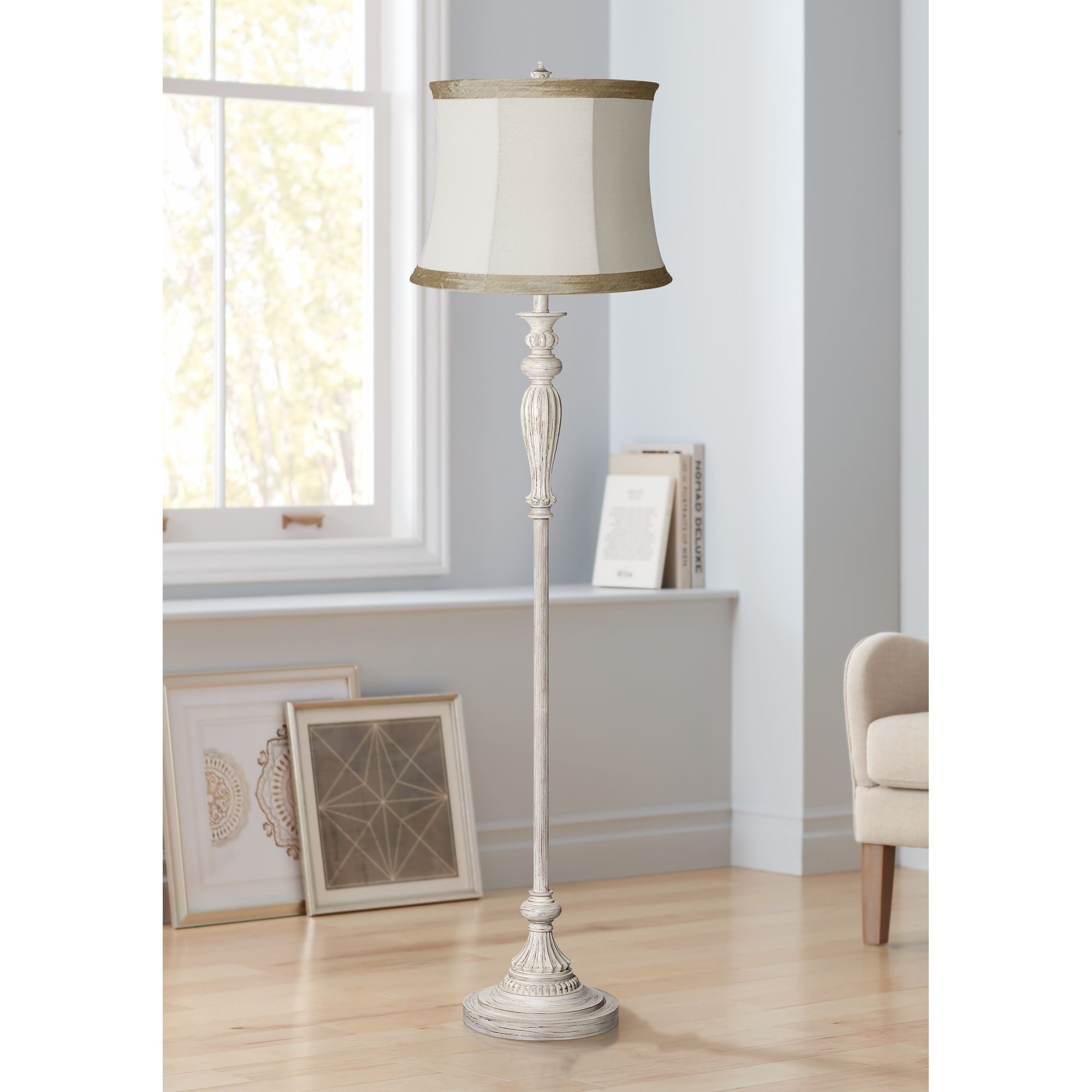 Shabby Chic Floor Lamps Ideas On Foter   360 Lighting Vintage Shabby Chic Floor Lamp Antique White 2 