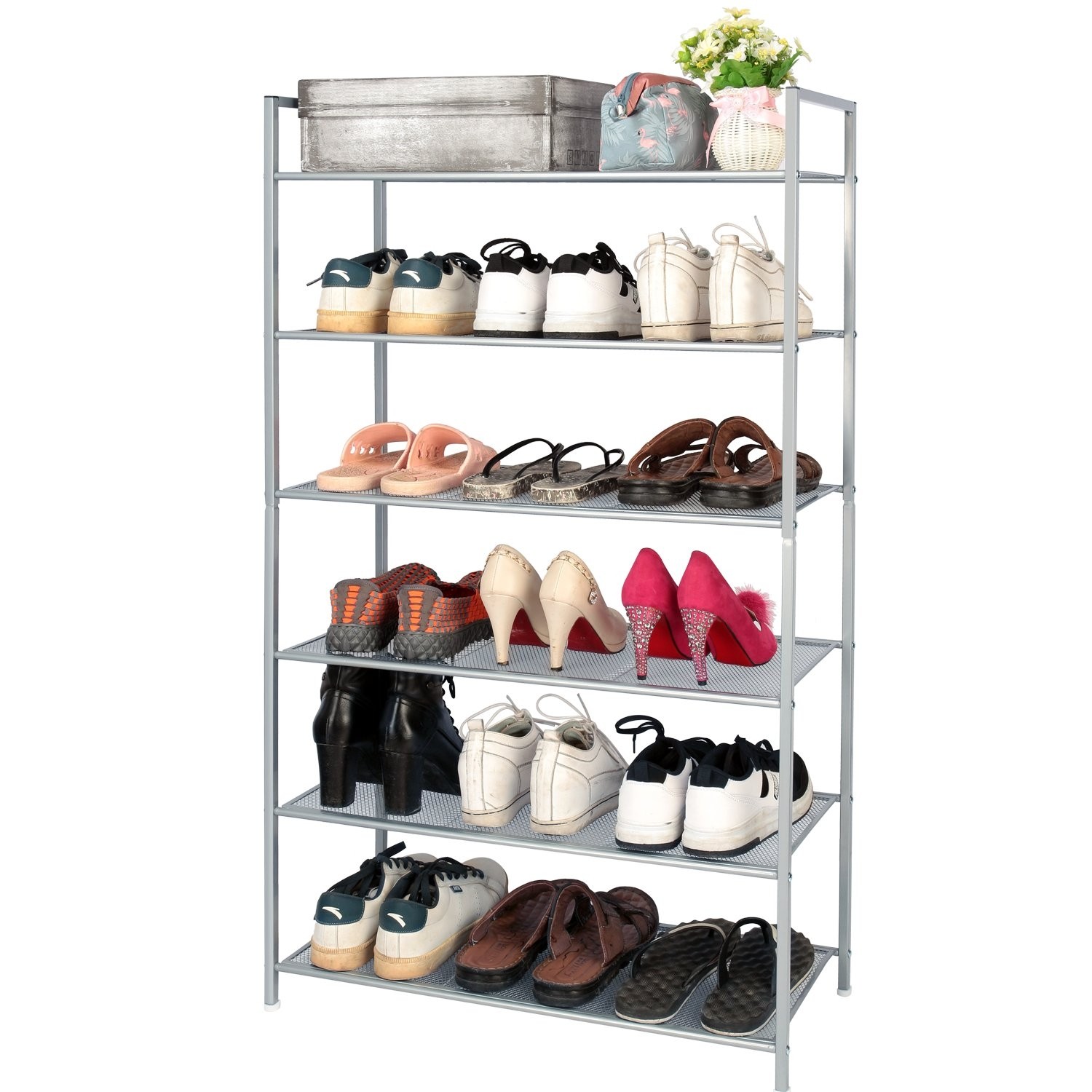 3s 6 tier adjustable shoe rack organizer utility shoe