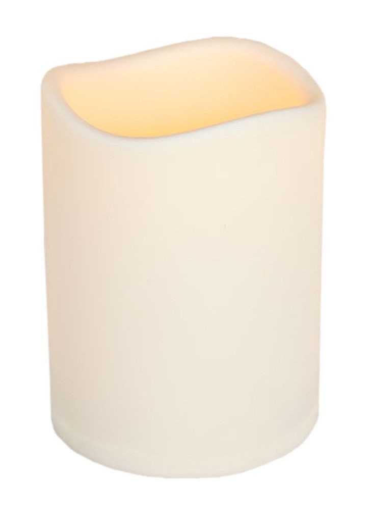 6 large beige bisque led lighted flameless battery