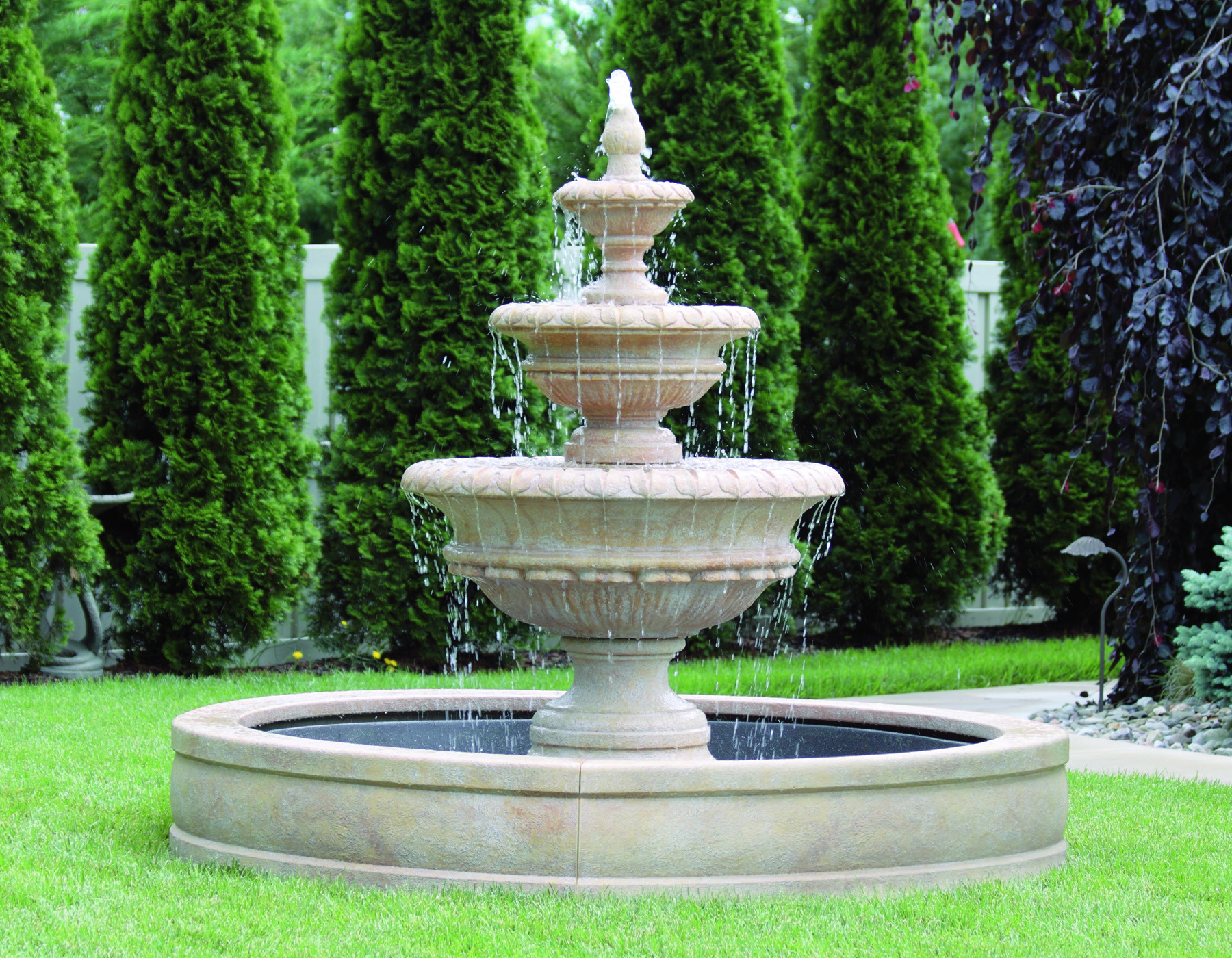 72 chanticleer fountain with surround and 6 fiberglass