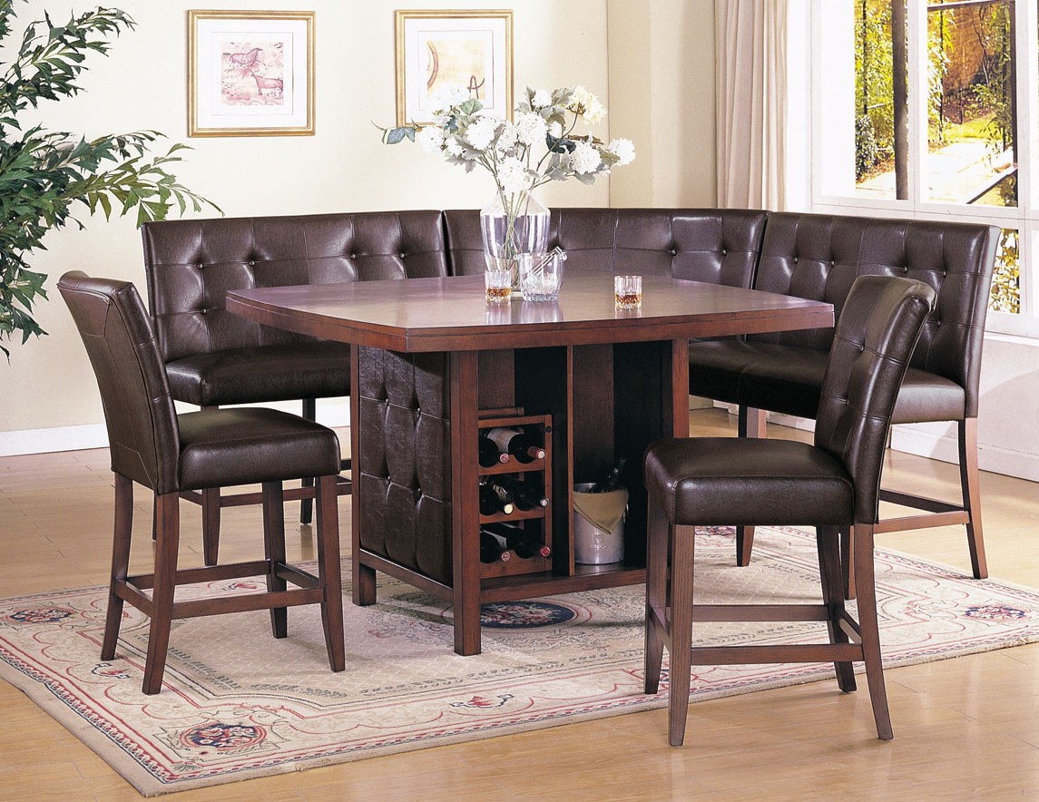 Acme britney 6 pc counter height dining table set in