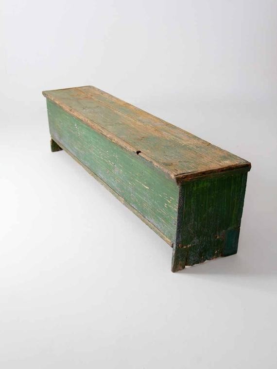 Antique primitive storage bench by 86home on etsy