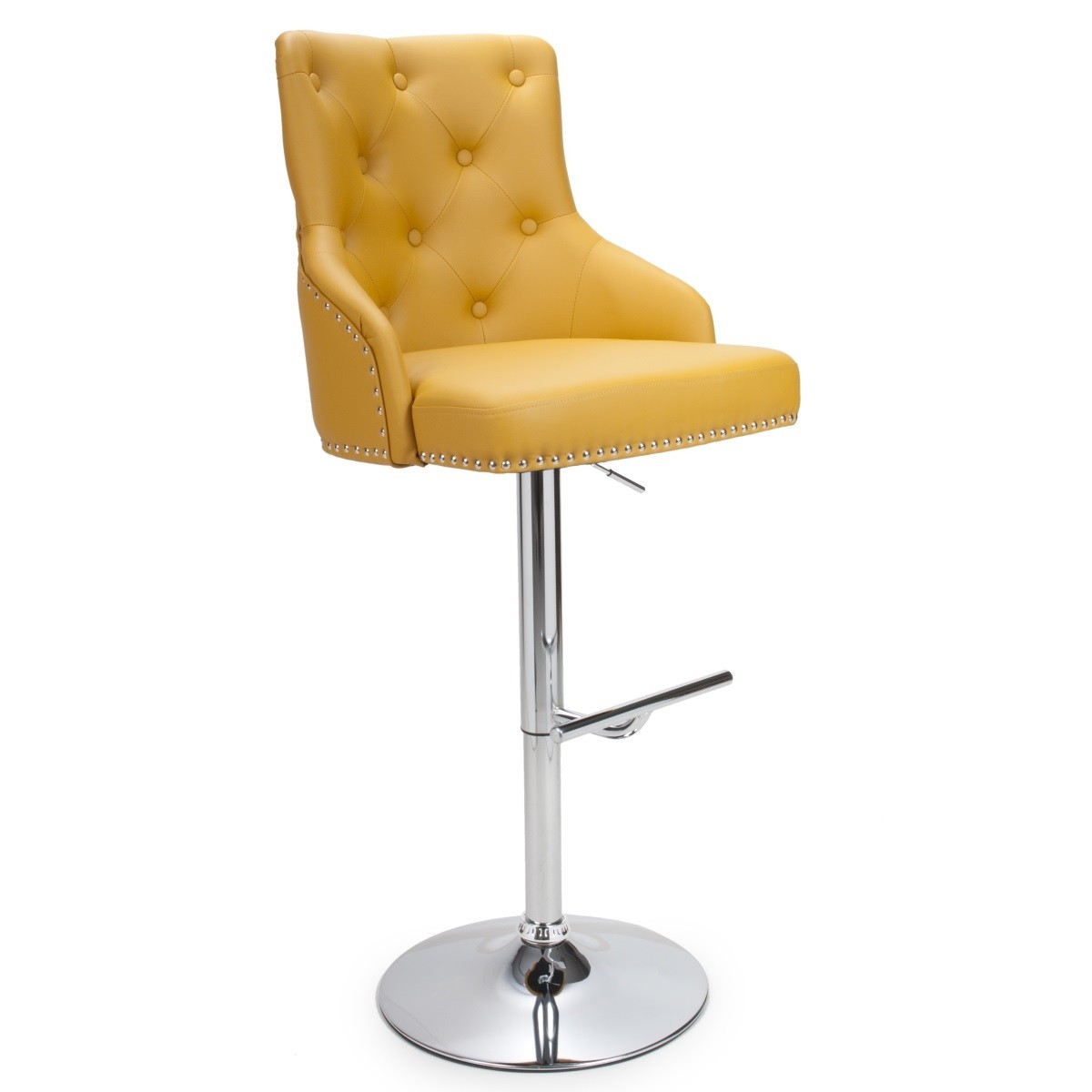 Barstools rocco luxury yellow leather effect bar stool