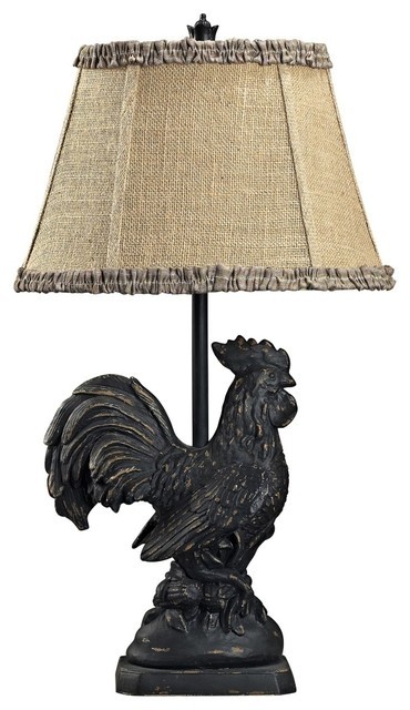 Braysford black rooster table lamp farmhouse table lamps