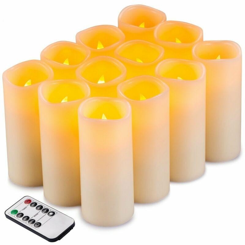 Bulk flameless pillar candles large remote control