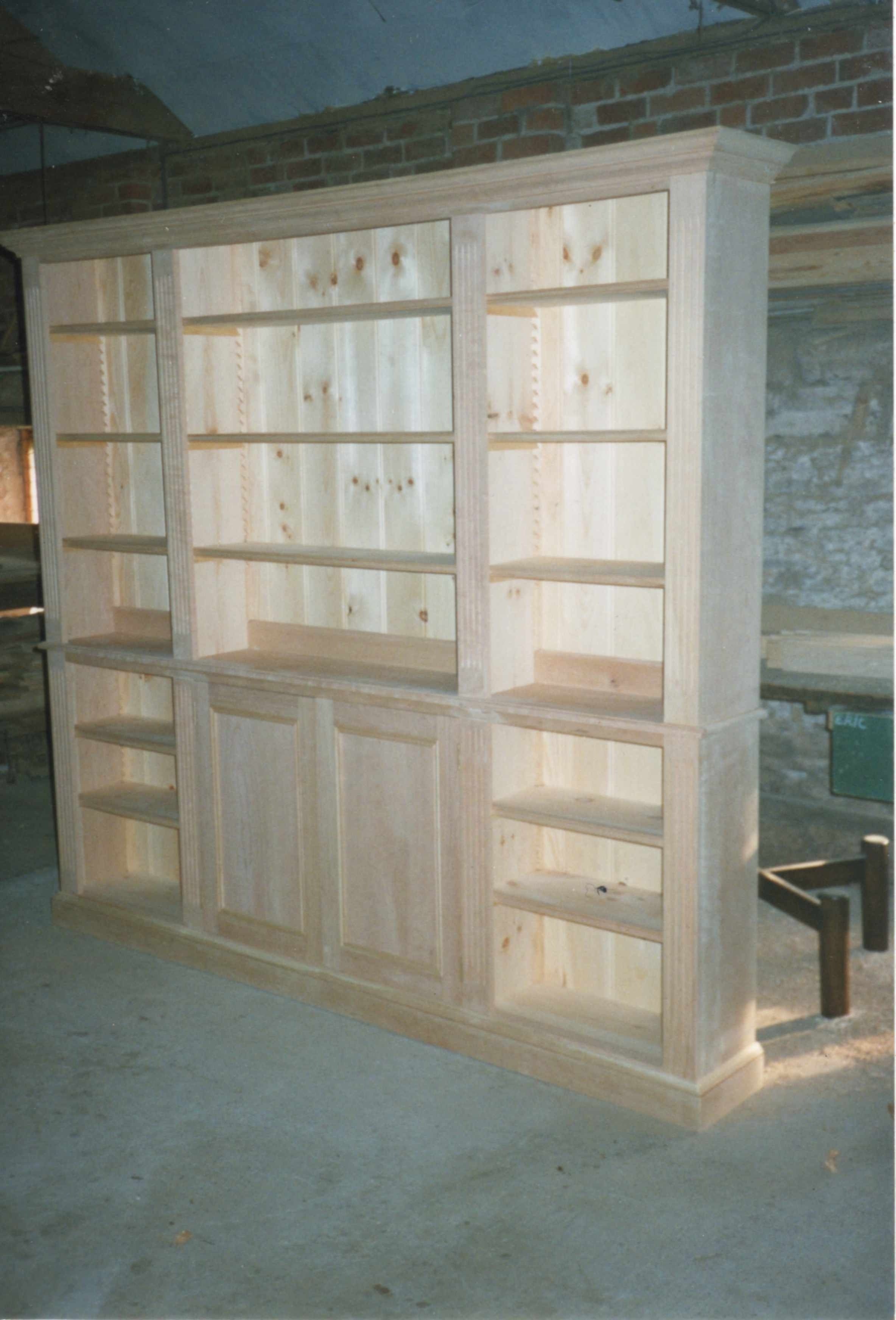 Cherry bookcase with cupboard storage with images