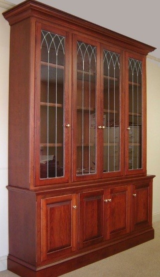 Cherry bookcase with glass doors home interiors