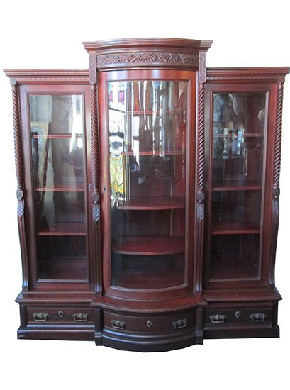 Cherry bookcase wooden nickel antiques
