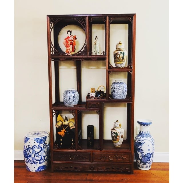 Chinese rosewood curio display cabinet chairish