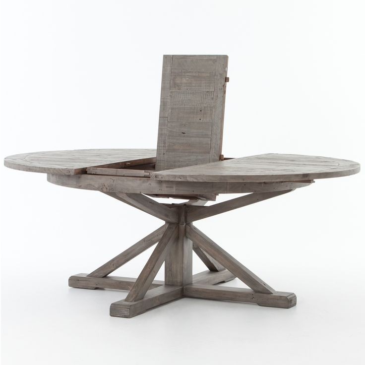 Cintra reclaimed wood extending round dining table 63
