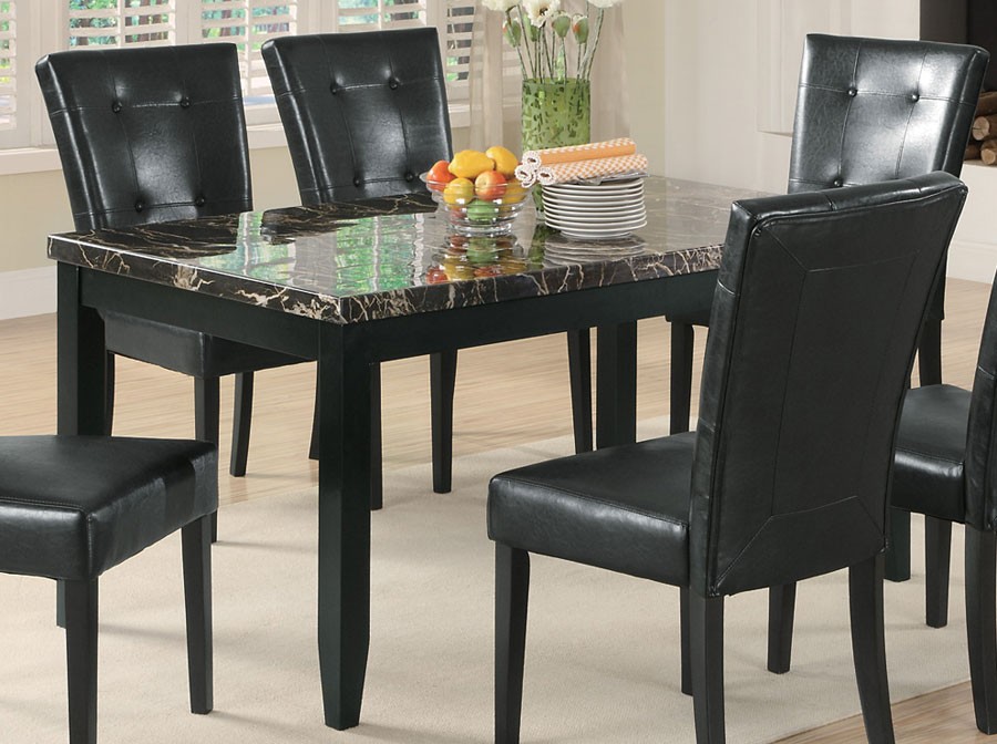 Coaster anisa dining table black marble top 102791 at