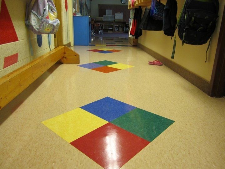 Commercial vct vinyl composite tile in a daycare