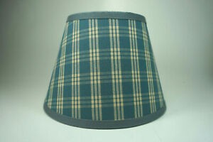 Country waverly delft blue cranston plaid fabric lampshade