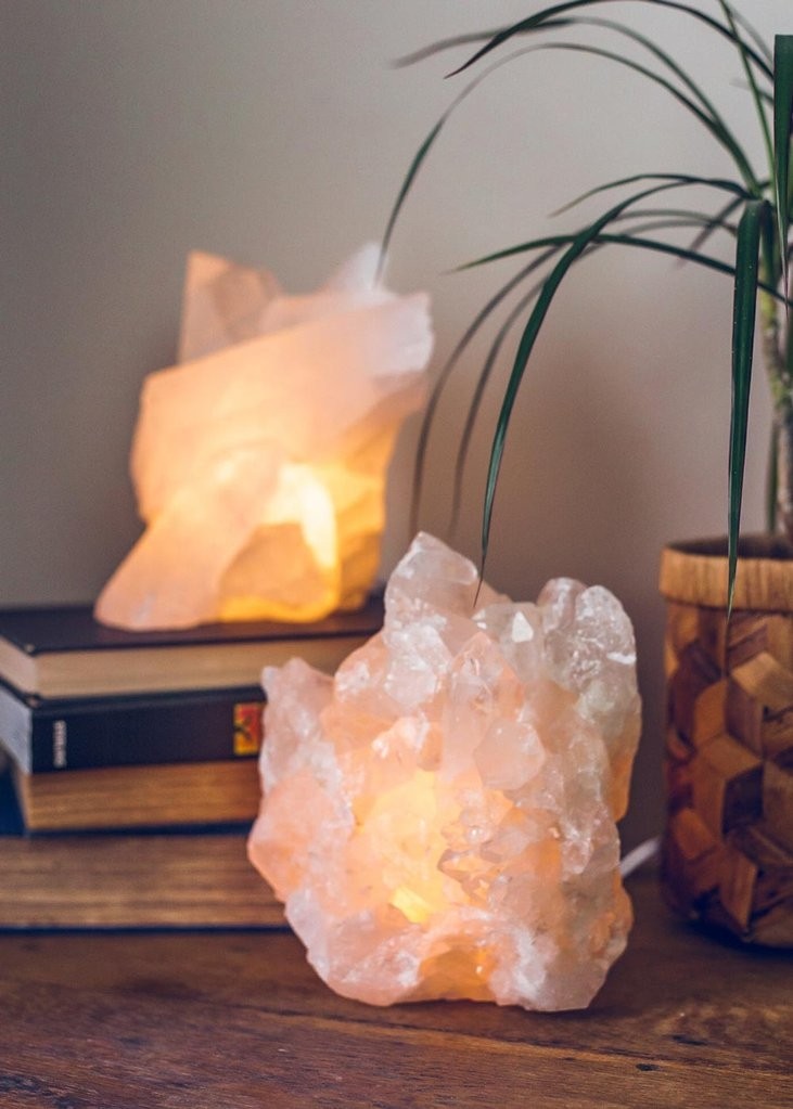 Crystal quartz cluster lamp by soulmakes