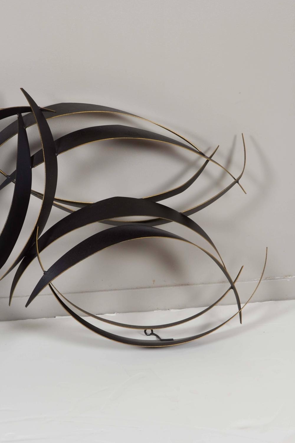Curtis jere abstract black metal wall sculpture for sale