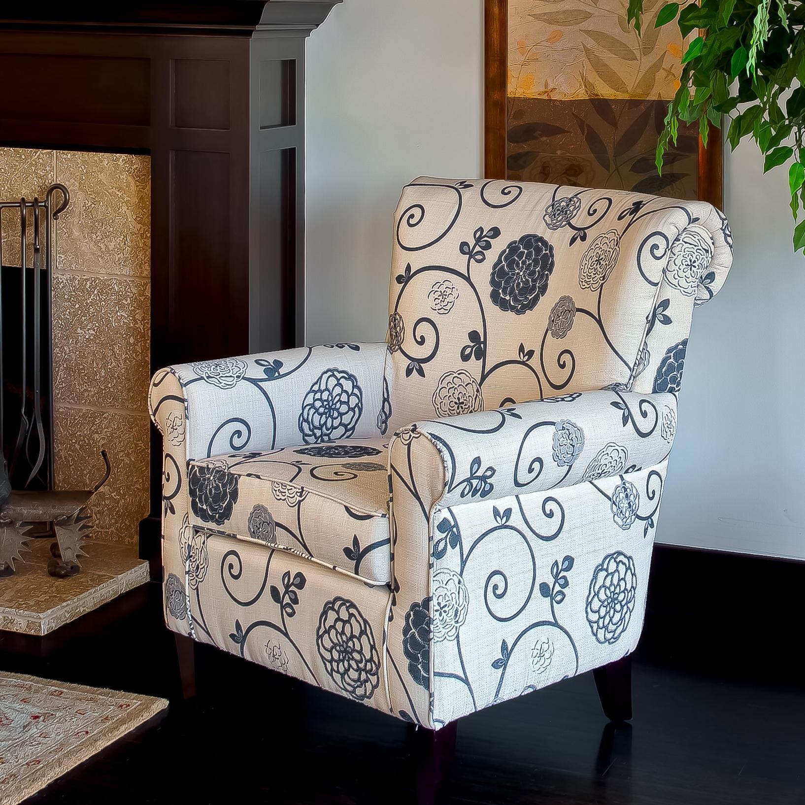 Floral grey accent club chair free shipping today