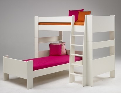 For kids l shaped bunk bed white popsicle