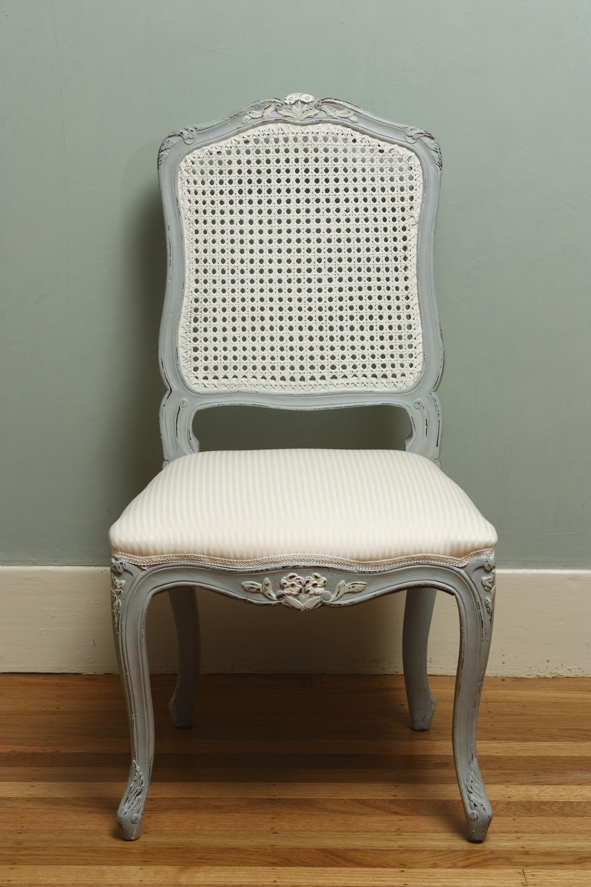 French cane chairs laurel crown