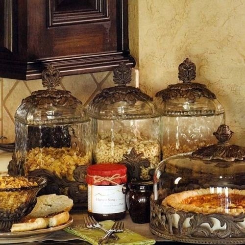 Gg collection provencial 3 piece glass canister set with